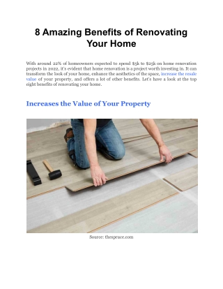 8 Amazing Benefits of Renovating Your Home