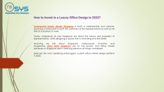 How to invest in a luxury office design in 2022?
