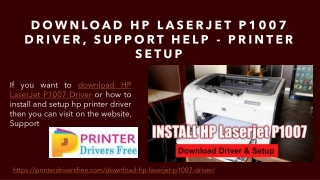 Download HP LaserJet P1007 Driver, Support Help - Printer Setup