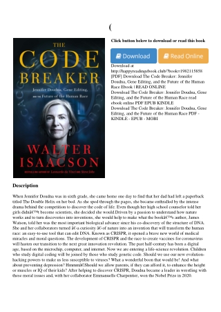 jennifer doudna the code breaker