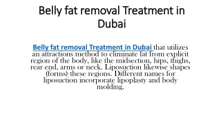 Belly fat removal Treatment in Dubai