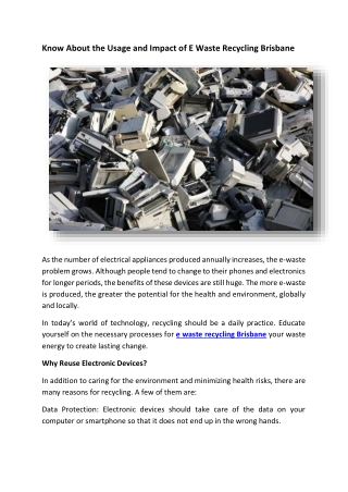 e waste recycling brisbane