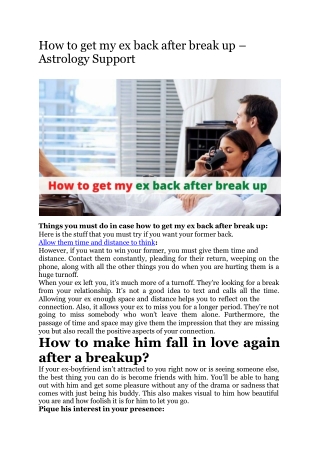 How to get my ex back after break up – Astrology Support