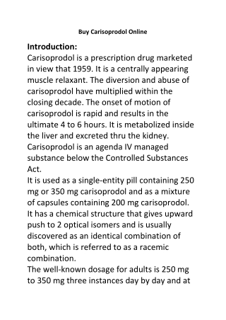 Buy Carisoprodol Online