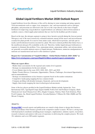 Liquid Fertilizers Market Forecasts to 2028