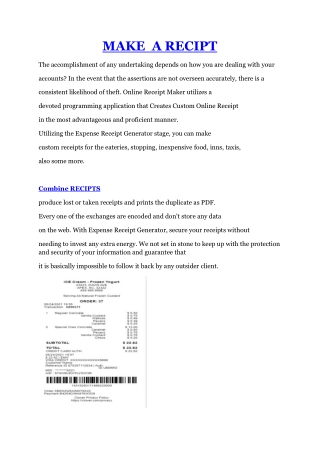 Receipt Maker