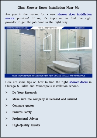 custom glass shower doors in 3 states installation service