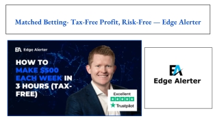 Matched Betting- Tax-Free Profit, Risk-Free — Edge Alerter