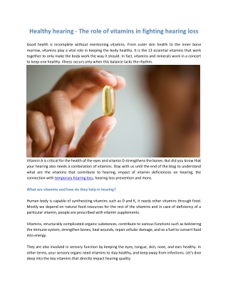 Role of vitamins in fighting hearing loss