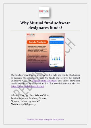 Why Mutual fund software designates funds