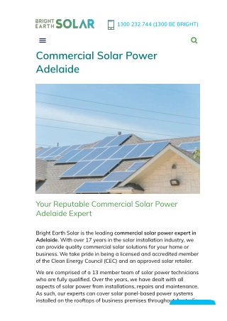Commercial Solar Power Adelaide
