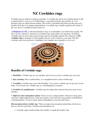 NZ Cowhides rugs