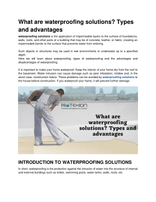 What are waterproofing solutions_ Types and advantages