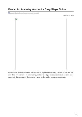 ancestrytechhelp.com-Cancel An Ancestry Account  Easy Steps Guide