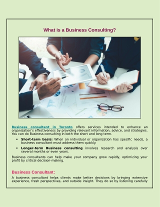 What is a Business Consulting?