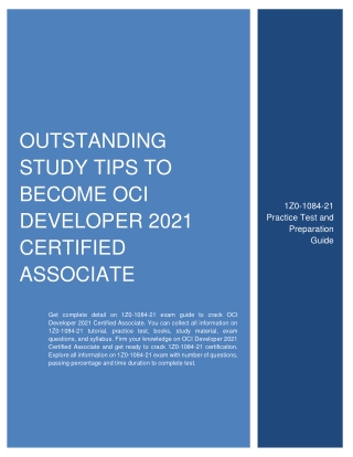 Outstanding Study Tips to Become OCI Developer 2021 Certified Associate