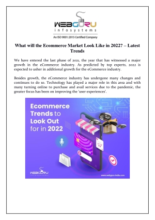 What will the Ecommerce Market Look Like in 2022? – Latest Trends