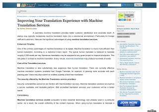 Improving Your Translation Experience with Machine Translation Services