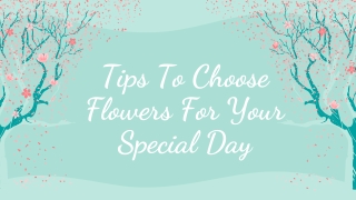 Tips To Choose Flowers For Your Special Day