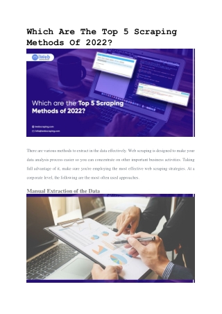 Which Are The Top 5 Scraping Methods Of 2022?