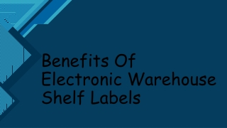 Benefits Of Electronic Warehouse Shelf Labels