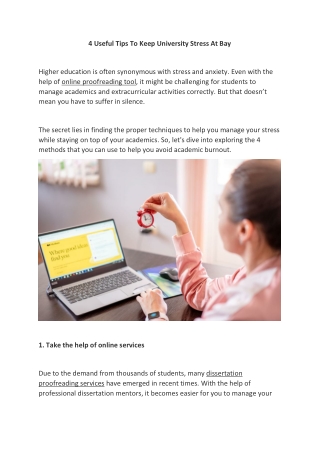 4 Useful Tips To Keep University Stress At Bay