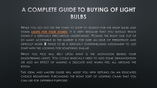 A Complete Guide to Buying of Light Bulbs