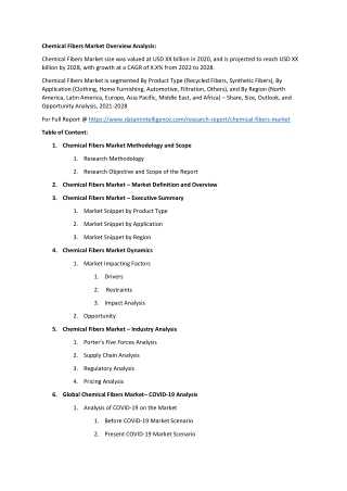 Chemical Fibers Market