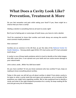 What Does a Cavity Look Like? Prevention, Treatment & More