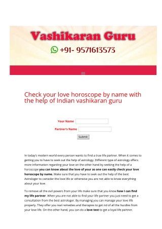 Check your love horoscope by name