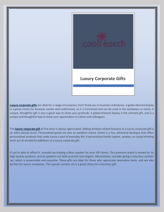 Luxury Corporate Gifts - Goodearth