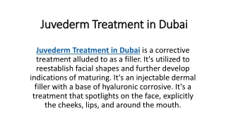 Juvederm Treatment in Dubai