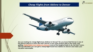 Cheap Flights from Abilene to Denver  1-866-579-8033