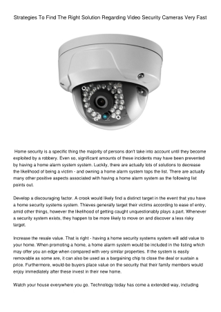 StrategiesToFindTheRightSolutionRegardingVideoSecurityCamerasVeryFast
