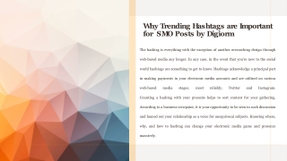 Why Trending Hashtags are Important for  SMO Posts by Digiorm_