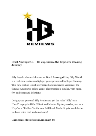 Devil Amongst Us — Re-experience the Imposter Chasing Journey-converted