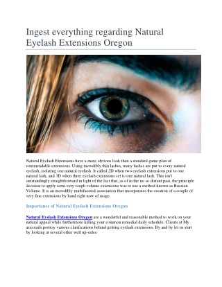 Ingest everything regarding Natural Eyelash Extensions Oregon