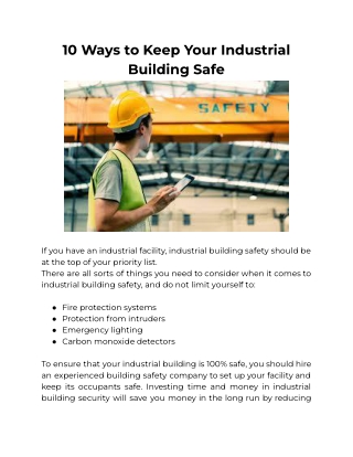 10 Ways to Keep Your Industrial Building Safe