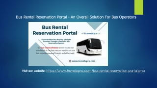 Bus Rental Reservation Portal - Travelopro