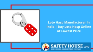 Loto Hasp Manufacturer In India  Buy Loto Hasp Online At Lowest Price