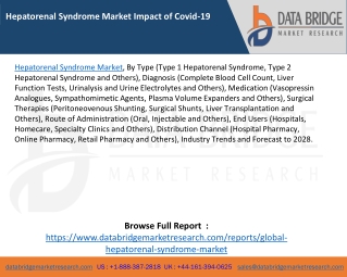 Hepatorenal Syndrome Market Impact of Covid-19
