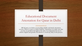Educational Document Attestation for Qatar in Delhi