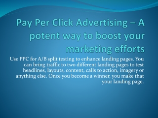 Pay Per Click Advertising – A potent way to boost your marketing efforts
