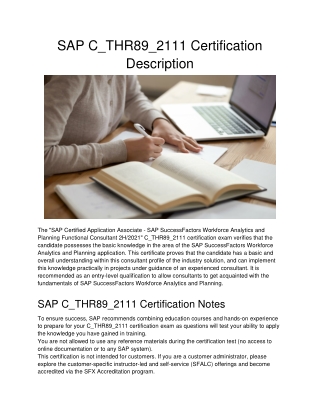 SAP C_THR89_2111 Certification Description