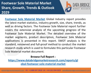 Footwear Sole Material Market – Industry Trends and Forecast to 2029