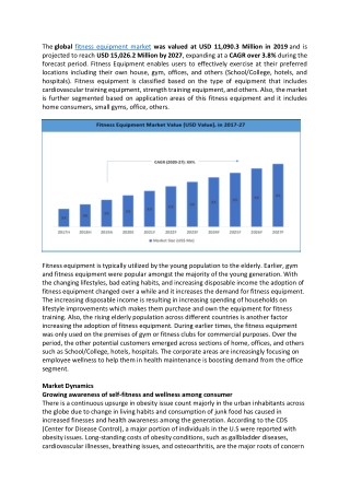 Fitness Equipment Market – Global Industry Analysis, Size, Share, Growth, Trends