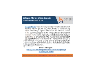 Collagen Market Size, Share, Trends, Demands, Insights and Forecast by 2028