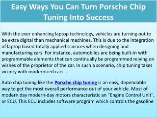 Easy Ways You Can Turn Porsche Chip Tuning Into Success