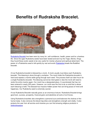 Benefits of Rudraksha Bracelet