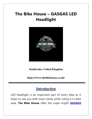 GASGAS LED Headlight | The Bike House